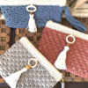 Handmade Crocheted Boho Zipper Clutch - Image 2
